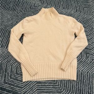 J. Crew 100% cashmere mock neck cream sweater
